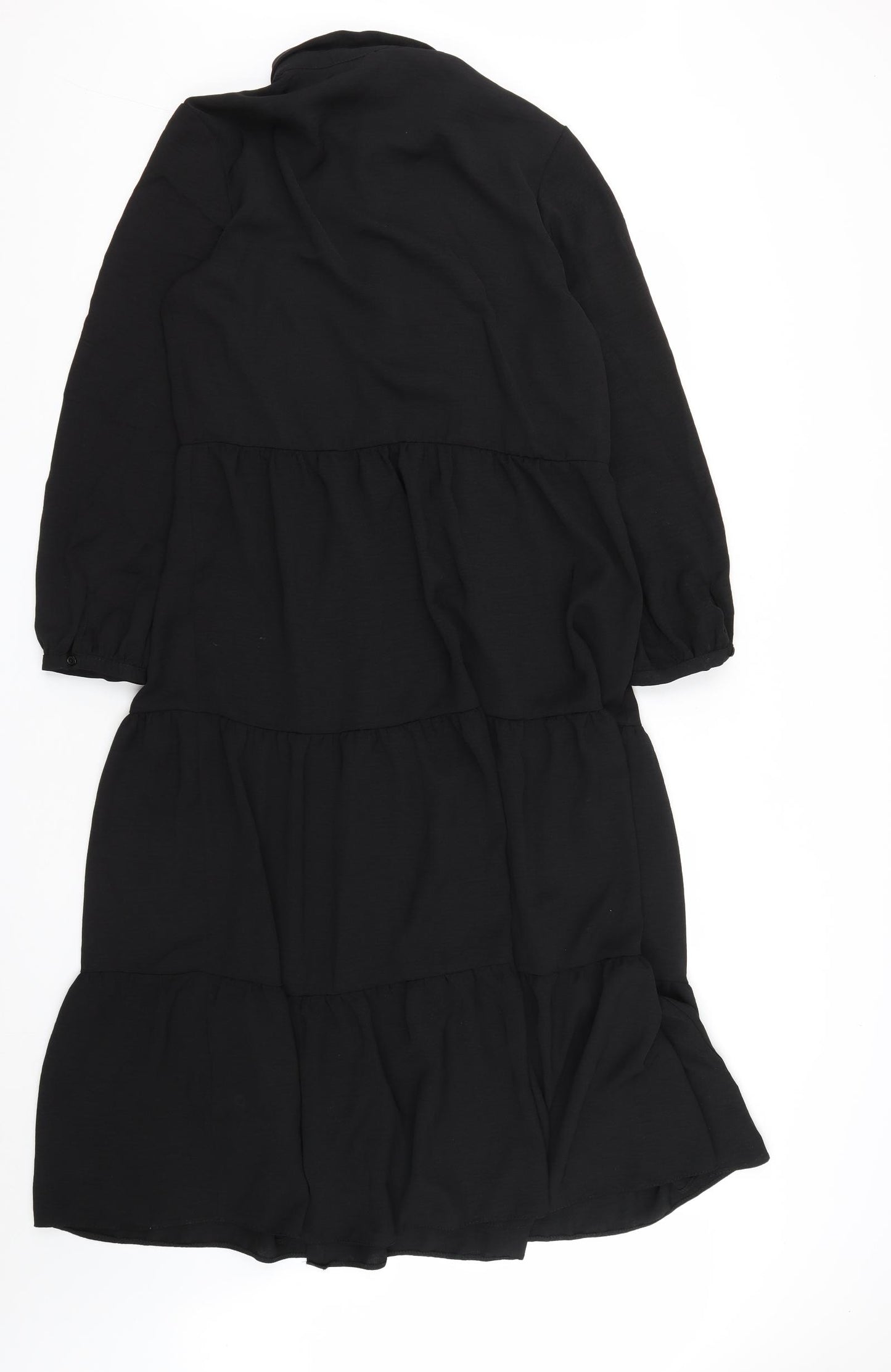 New Look Womens Black  Polyester Shirt Dress  Size 14  Collared Button