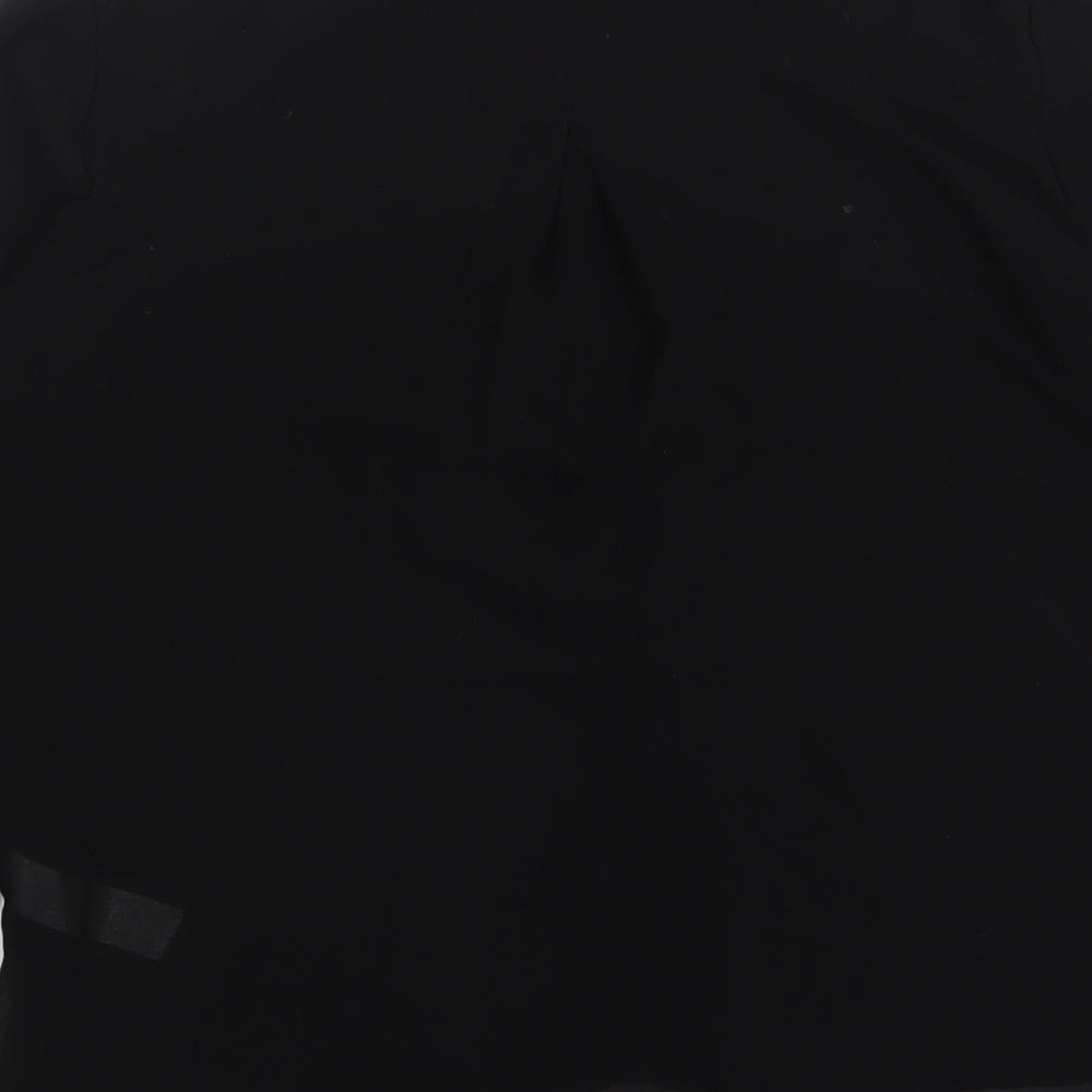 New Look Womens Black  Polyester Basic Button-Up Size 12 Collared