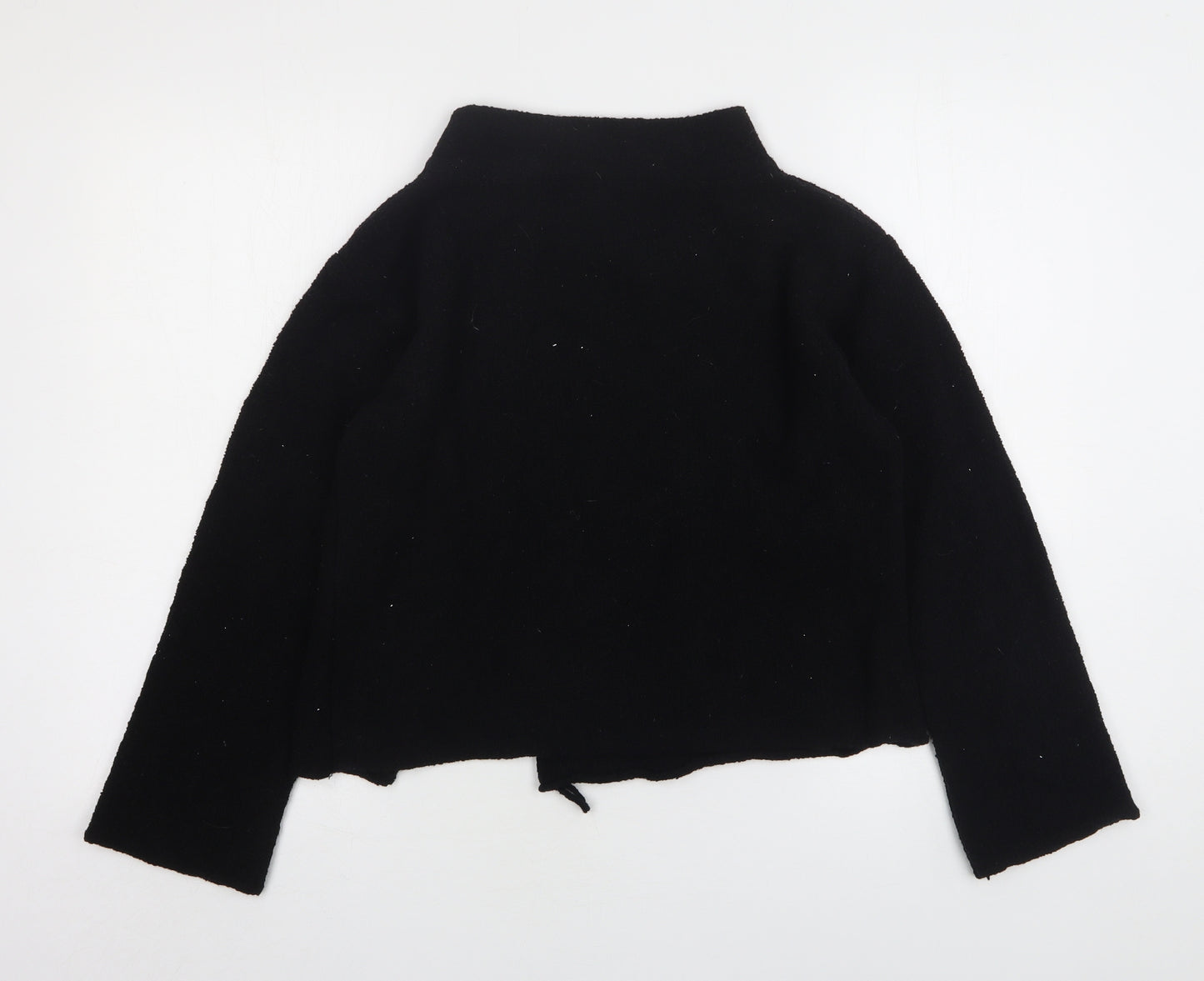 Lunatisme Womens Black Round Neck  Wool Cardigan Jumper One Size