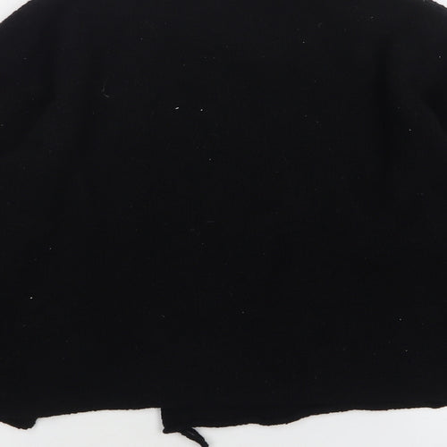Lunatisme Womens Black Round Neck  Wool Cardigan Jumper One Size