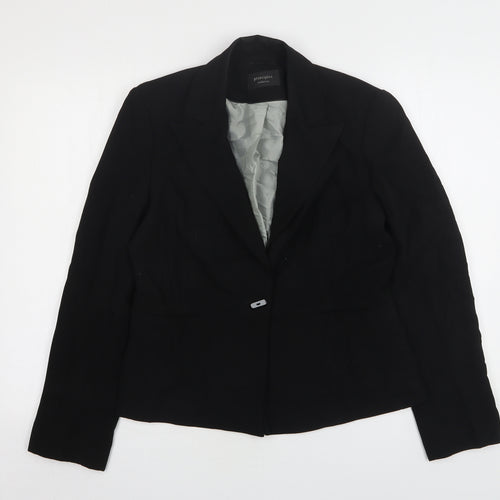 Principles Womens Black  Polyester Jacket Blazer Size 12