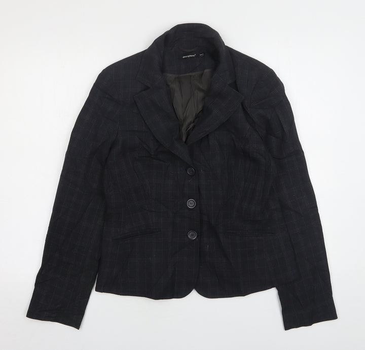 Atmosphere Womens Grey Check Polyester Jacket Suit Jacket Size 14