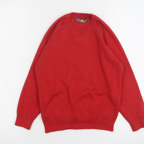MagicFit Girls Red Round Neck  Cotton Pullover Jumper Size 8 Years