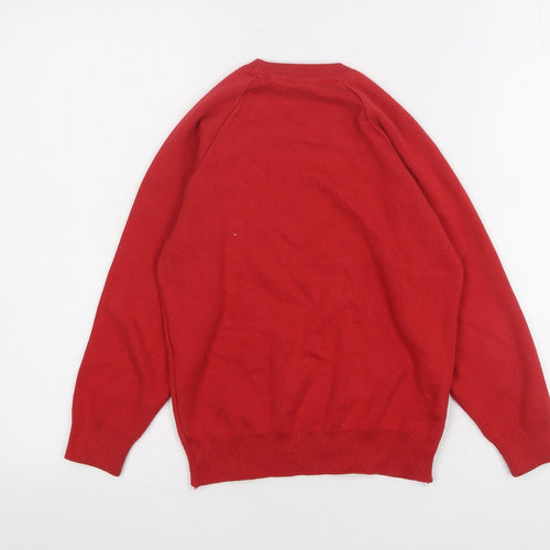 MagicFit Girls Red Round Neck  Cotton Pullover Jumper Size 8 Years