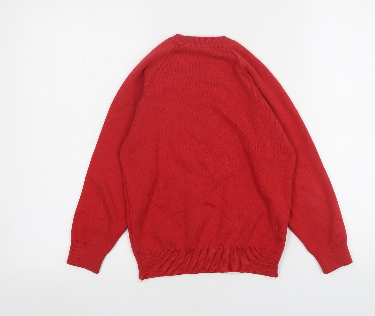 MagicFit Girls Red Round Neck  Cotton Pullover Jumper Size 8 Years