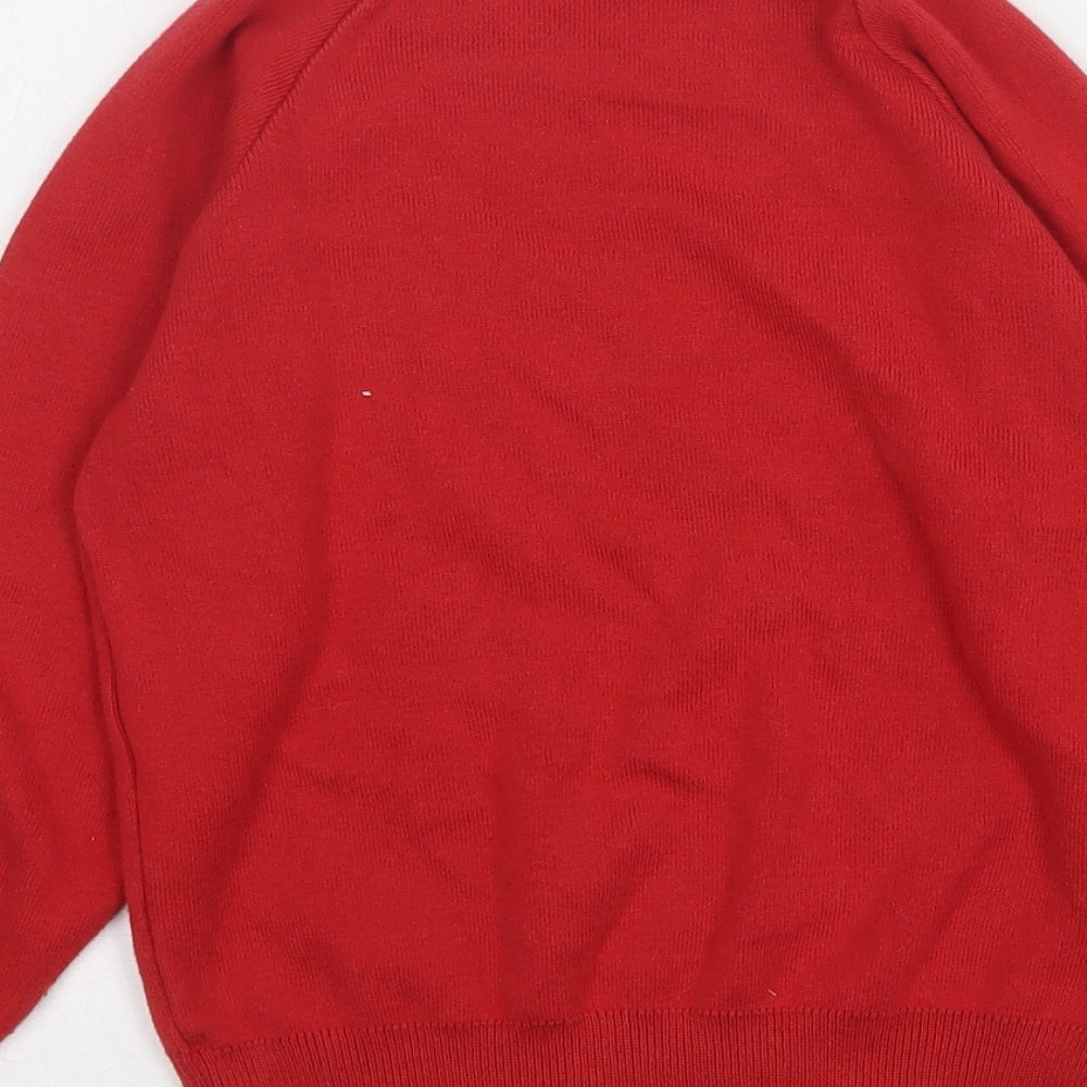 MagicFit Girls Red Round Neck  Cotton Pullover Jumper Size 8 Years