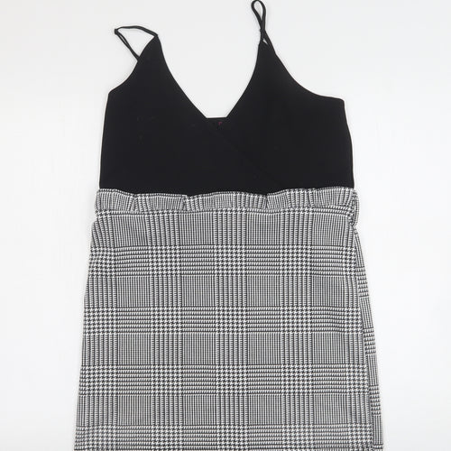 Edge Street Womens Multicoloured Houndstooth Polyester Basic Tank Size 14 V-Neck