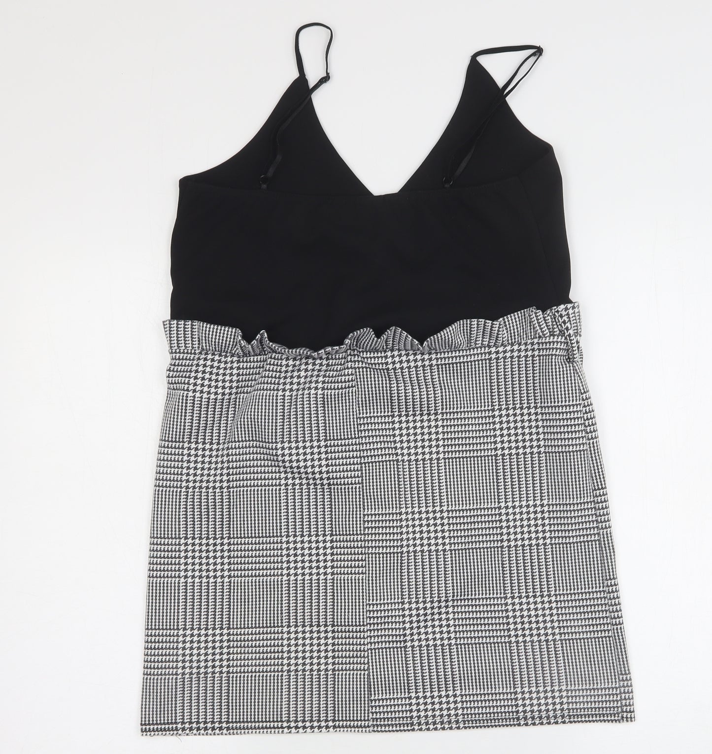 Edge Street Womens Multicoloured Houndstooth Polyester Basic Tank Size 14 V-Neck