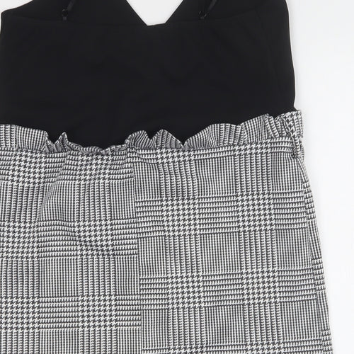 Edge Street Womens Multicoloured Houndstooth Polyester Basic Tank Size 14 V-Neck