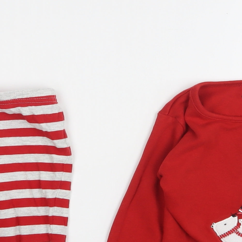 Primark Baby Red Striped Cotton Kaftan Pyjama Set Size 12-18 Months   - Christmas