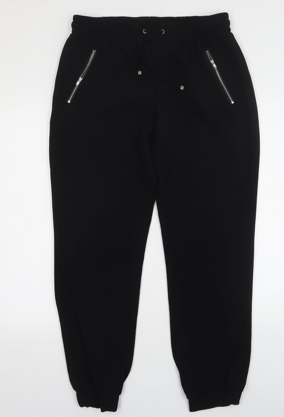 Papaya Womens Black  Polyester Jogger Trousers Size 14 L30 in Regular