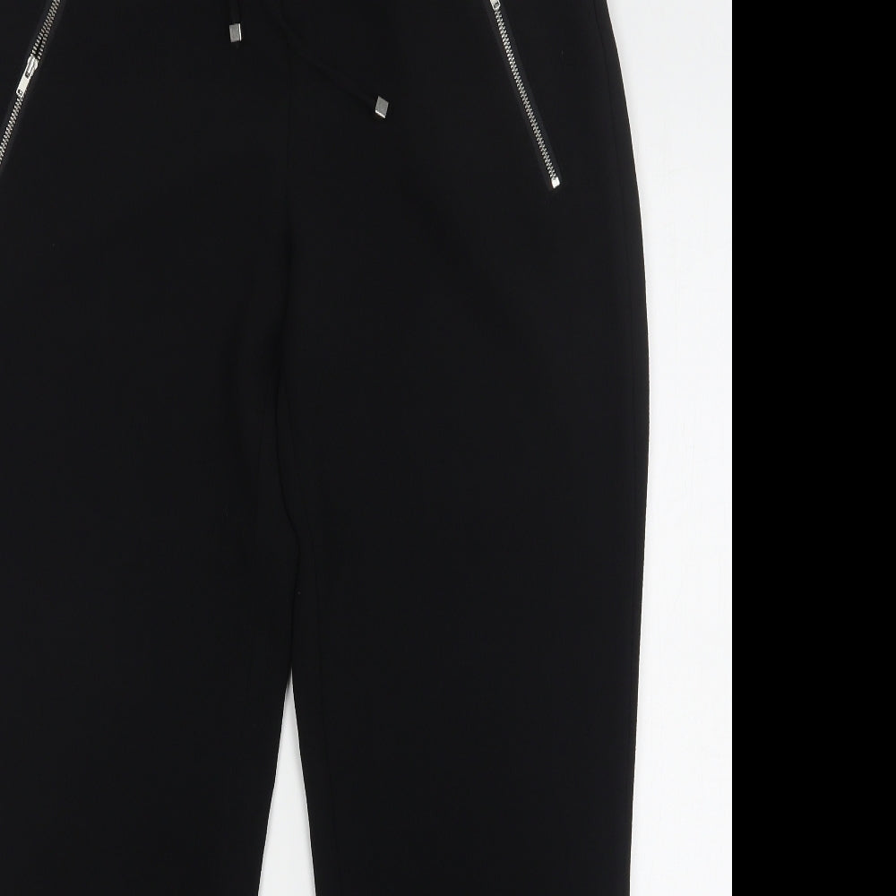 Papaya Womens Black  Polyester Jogger Trousers Size 14 L30 in Regular