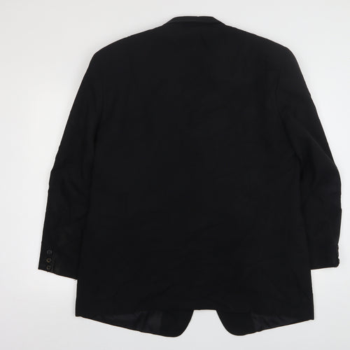 Savatini Mens Black  Polyester Jacket Suit Jacket Size 44