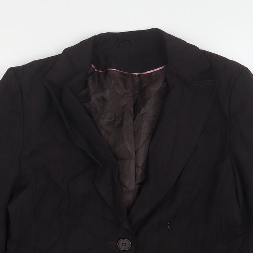 Bay Womens Brown  Polyester Jacket Suit Jacket Size 12