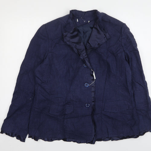 Classics Womens Blue  Cotton Jacket Suit Jacket Size 18