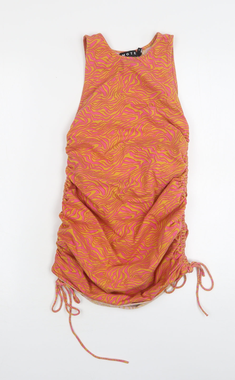 Motel Womens Multicoloured Animal Print Cotton Basic Tank Size S Round Neck