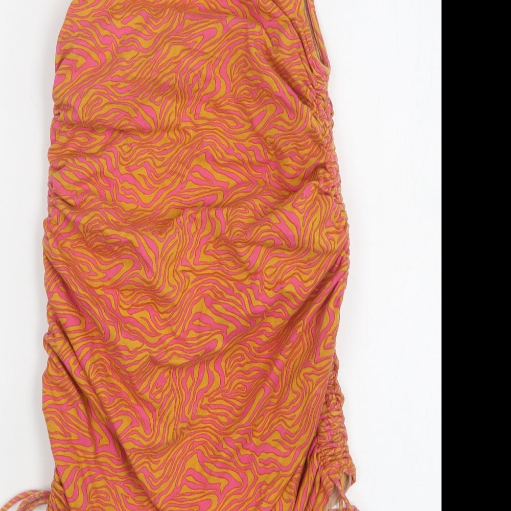 Motel Womens Multicoloured Animal Print Cotton Basic Tank Size S Round Neck