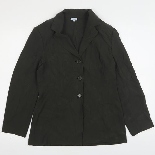 Anne Brooks Womens Green  Polyester Jacket Blazer Size 10