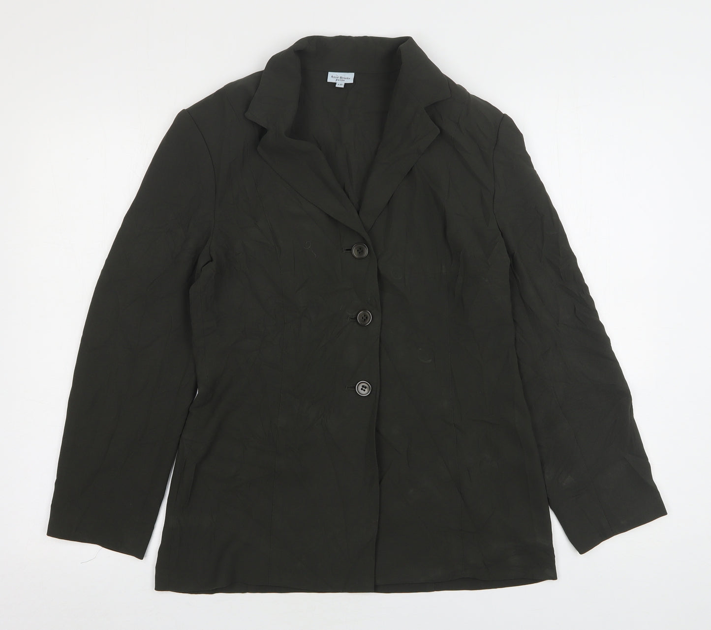 Anne Brooks Womens Green  Polyester Jacket Blazer Size 10