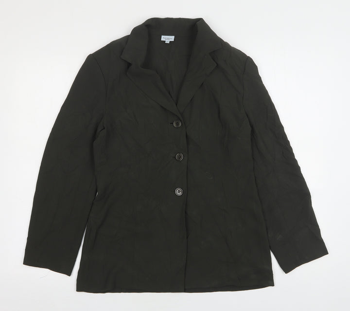 Anne Brooks Womens Green  Polyester Jacket Blazer Size 10