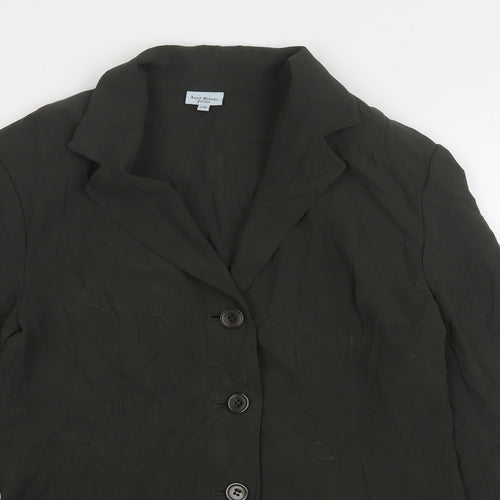 Anne Brooks Womens Green  Polyester Jacket Blazer Size 10