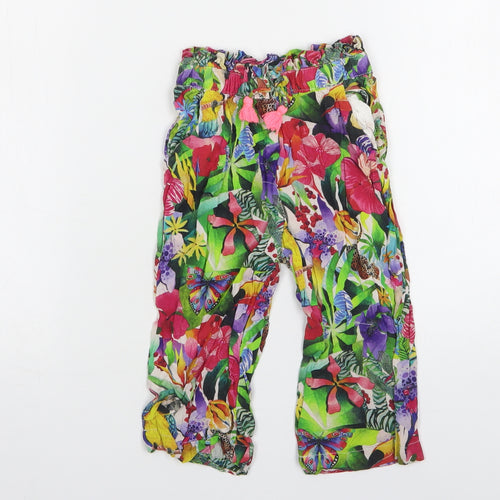 H&M Girls Multicoloured Floral Viscose Bloomer Trousers Size 2-3 Years  Regular