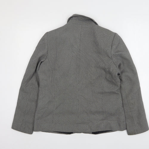 Damart Womens Grey Geometric Viscose Jacket Blazer Size 12