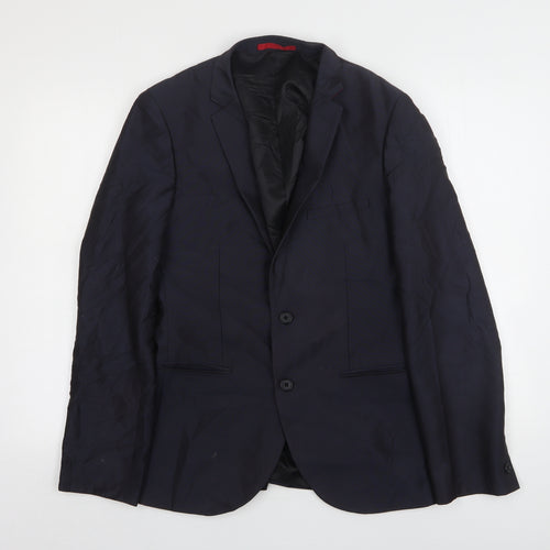 Ventuno 21 Mens Blue  Polyester Jacket Suit Jacket Size 38