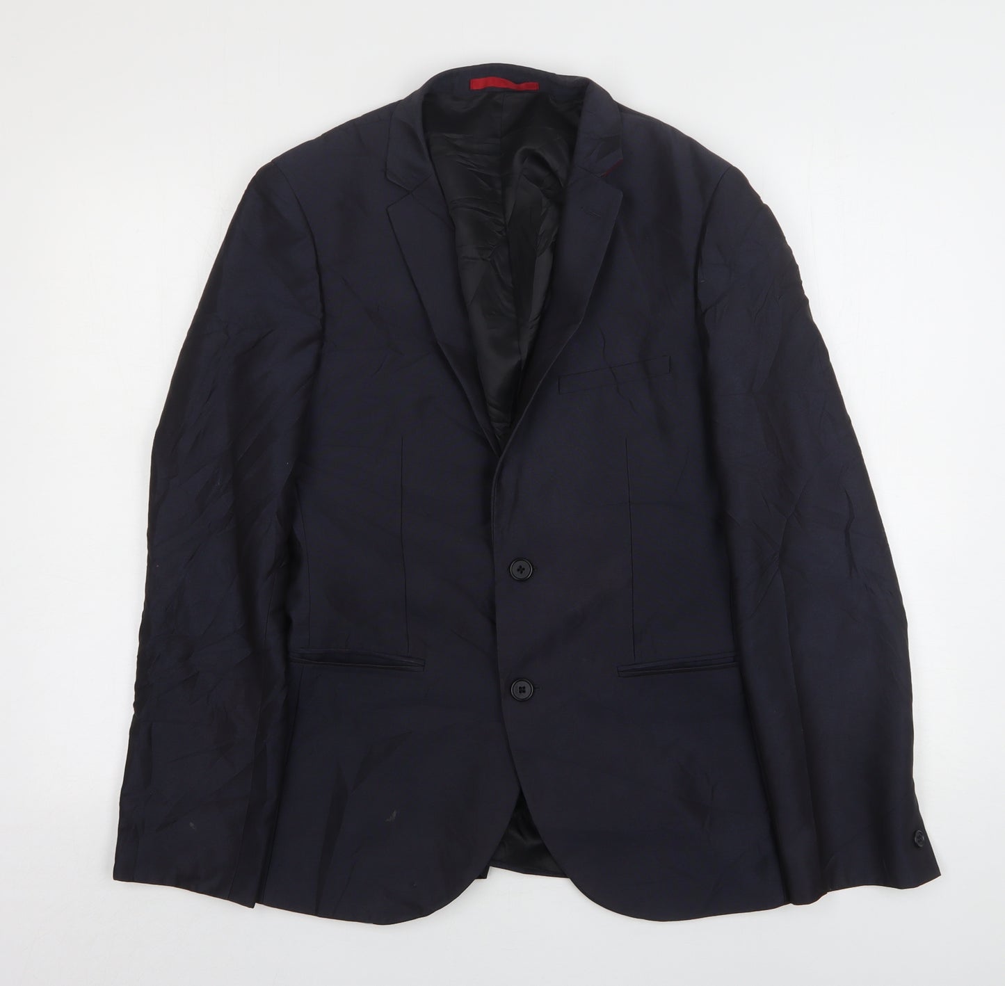 Ventuno 21 Mens Blue  Polyester Jacket Suit Jacket Size 38