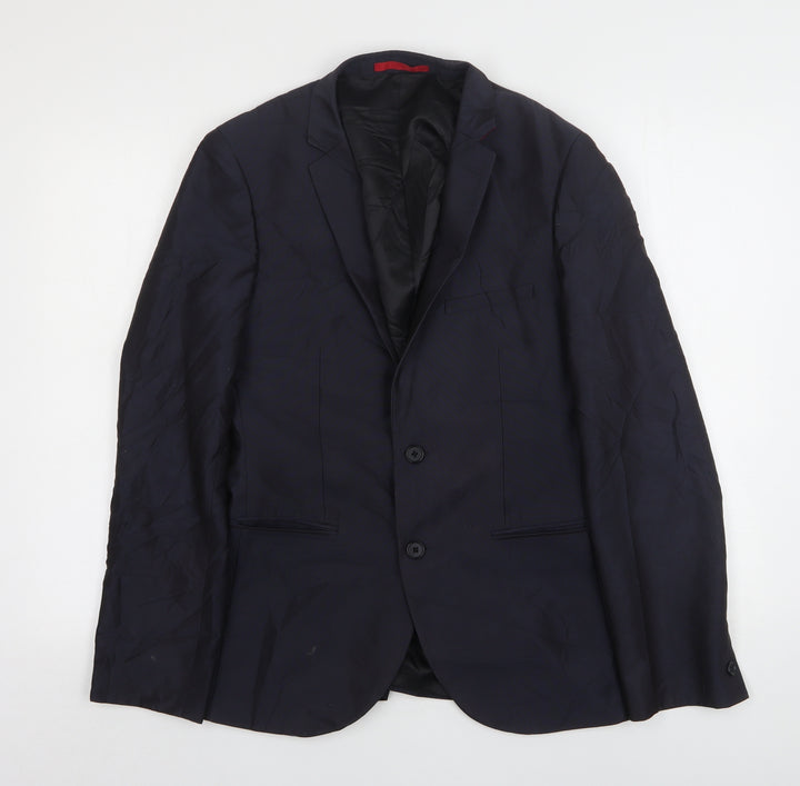 Ventuno 21 Mens Blue  Polyester Jacket Suit Jacket Size 38