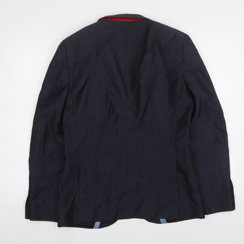 Ventuno 21 Mens Blue  Polyester Jacket Suit Jacket Size 38