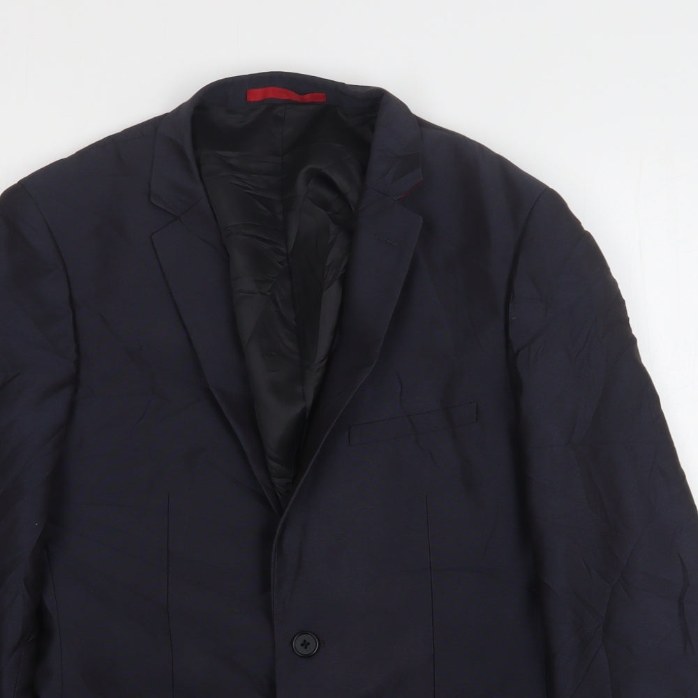 Ventuno 21 Mens Blue  Polyester Jacket Suit Jacket Size 38