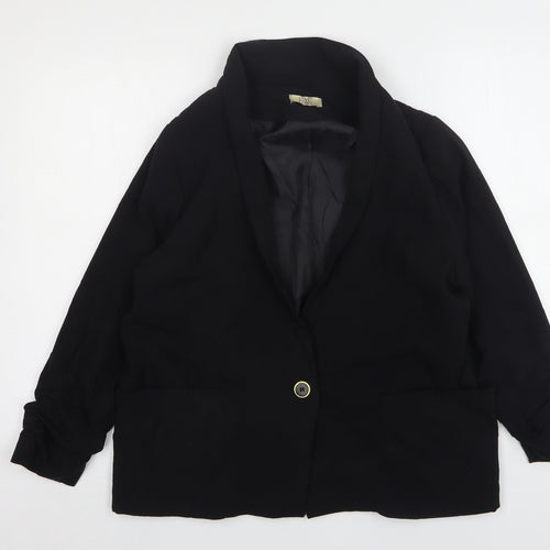 Love Label  Womens Black  Polyester Jacket Suit Jacket Size 12