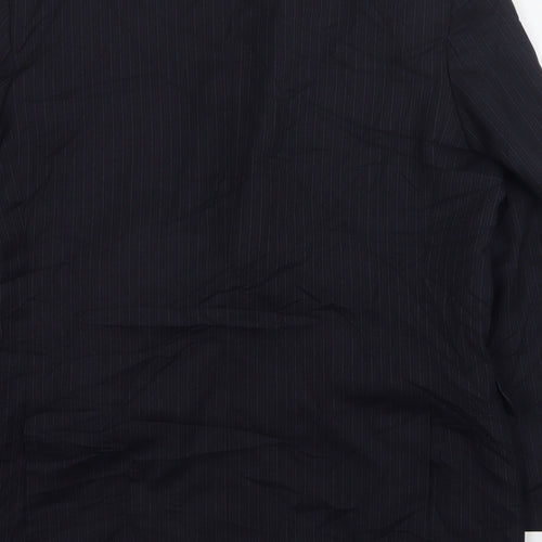 Sovereign  Mens Blue Striped Wool Jacket Suit Jacket Size 40