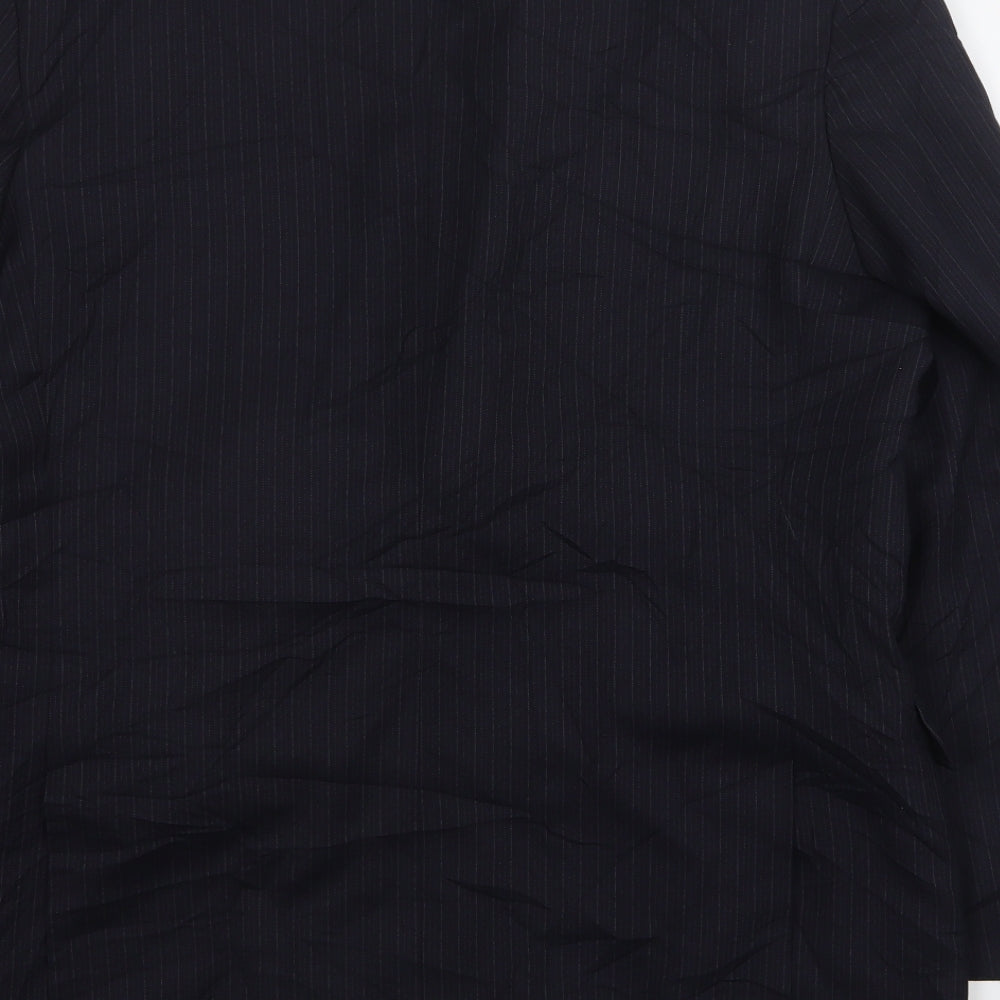Sovereign  Mens Blue Striped Wool Jacket Suit Jacket Size 40