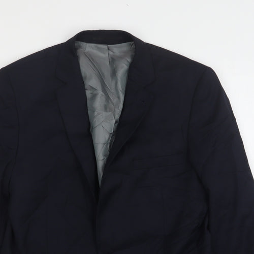 Topman Mens Blue  Polyester Jacket Suit Jacket Size 40
