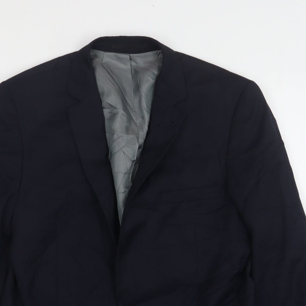 Topman Mens Blue  Polyester Jacket Suit Jacket Size 40