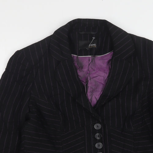 NEXT Womens Blue Striped Polyester Jacket Suit Jacket Size 12