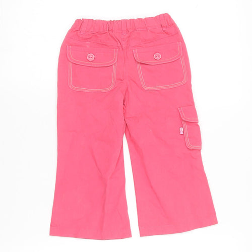 Nickelodeon Girls Pink  Cotton Cargo Trousers Size 2-3 Years  Regular  - Dora the explorer