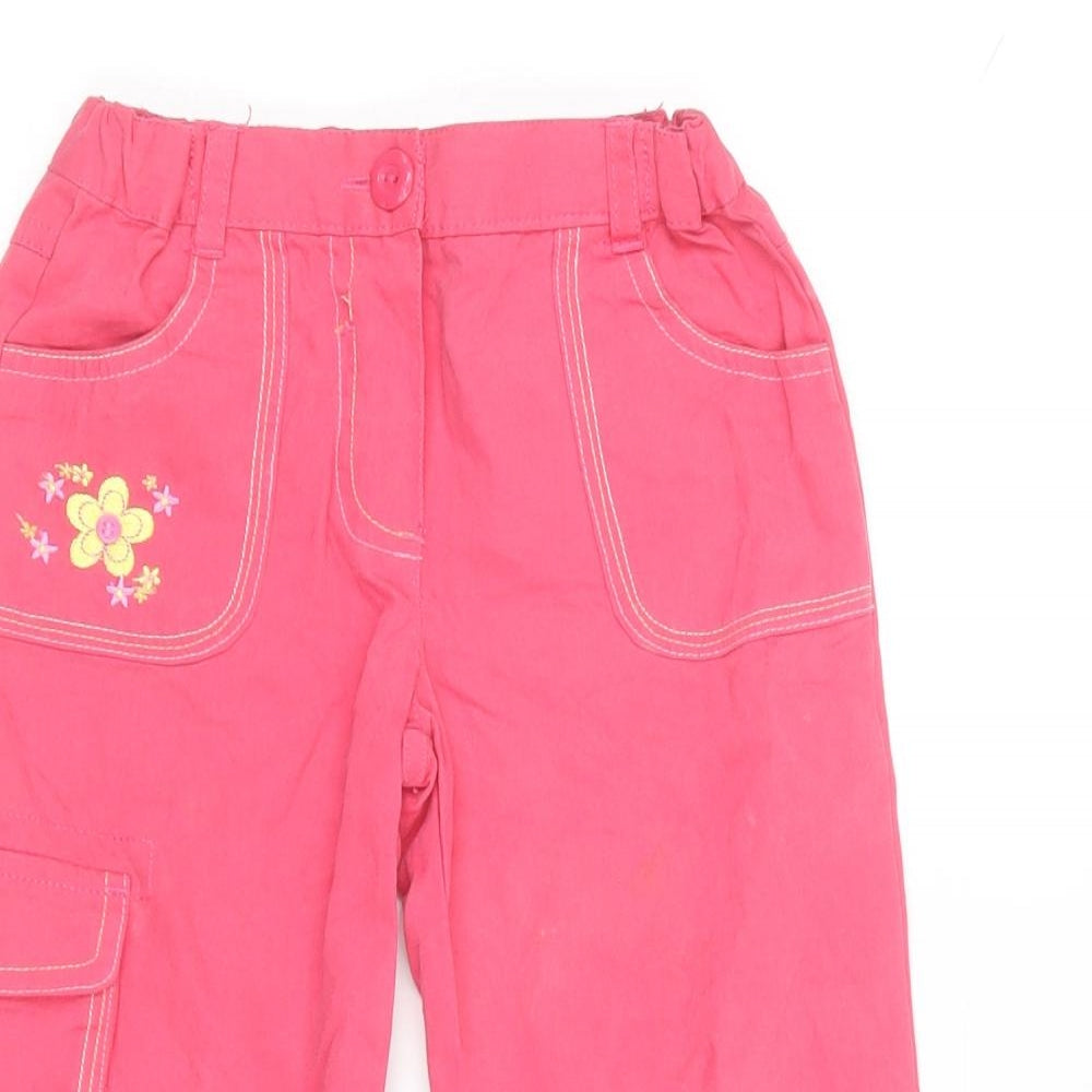 Nickelodeon Girls Pink  Cotton Cargo Trousers Size 2-3 Years  Regular  - Dora the explorer