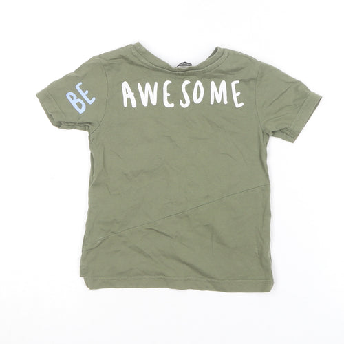 George Baby Green  Cotton Basic T-Shirt Size 12-18 Months Round Neck  - Be Awesome