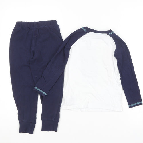 Dunnes Stores Boys Blue Solid Cotton  Pyjama Set Size 3-4 Years