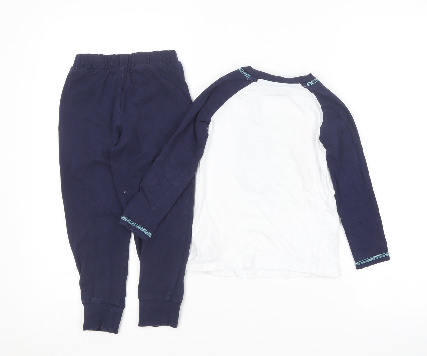 Dunnes Stores Boys Blue Solid Cotton  Pyjama Set Size 3-4 Years