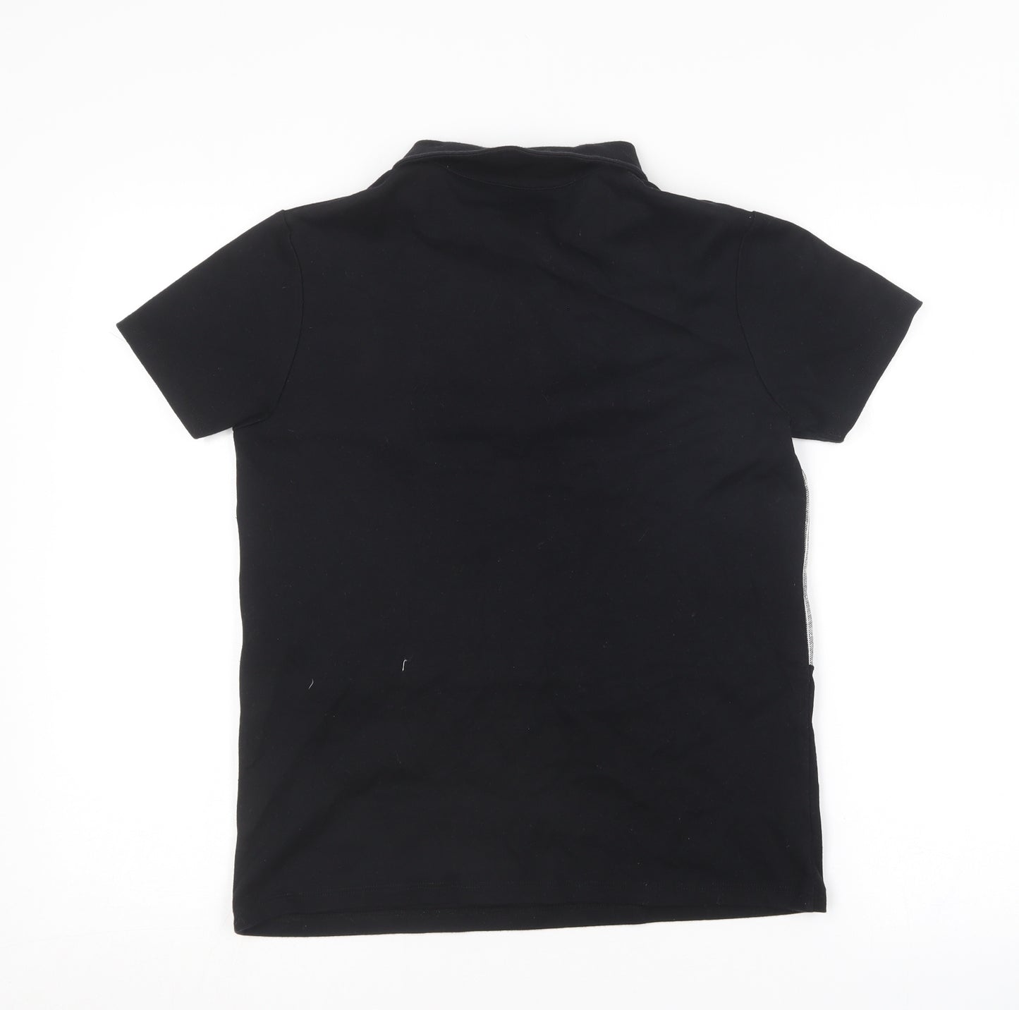 George Boys Black  Cotton Basic T-Shirt Size 14-15 Years Collared