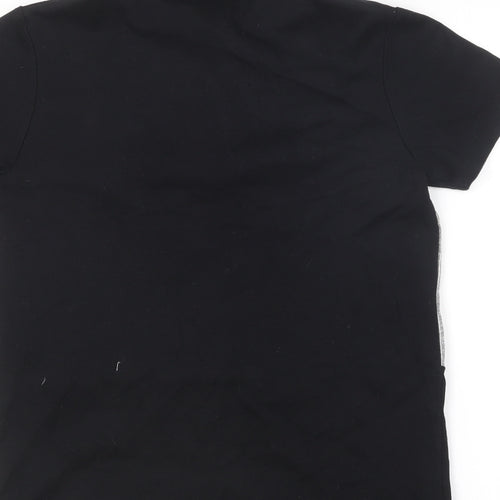 George Boys Black  Cotton Basic T-Shirt Size 14-15 Years Collared