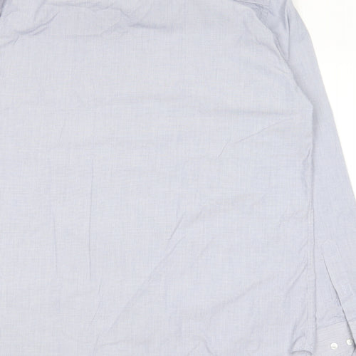 TU Mens Blue Striped Cotton  Dress Shirt Size 16 Collared