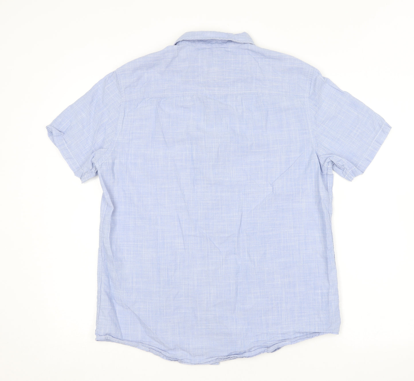 TU Mens Blue  Cotton  Button-Up Size M Collared