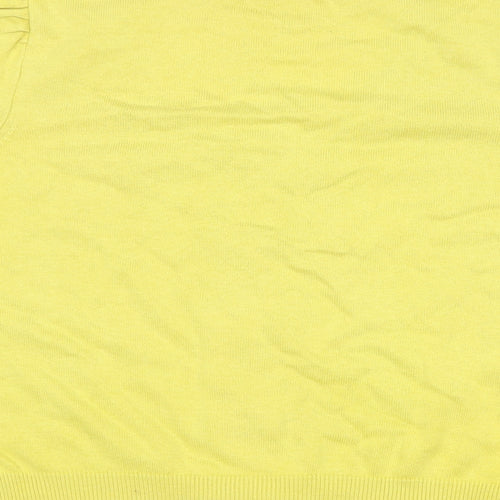 Marks and Spencer Womens Yellow Round Neck  Acrylic Cardigan Jumper Size M