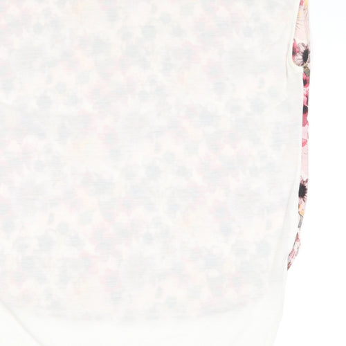 Dorothy Perkins Womens Multicoloured Floral Polyester Basic T-Shirt Size 14 Round Neck
