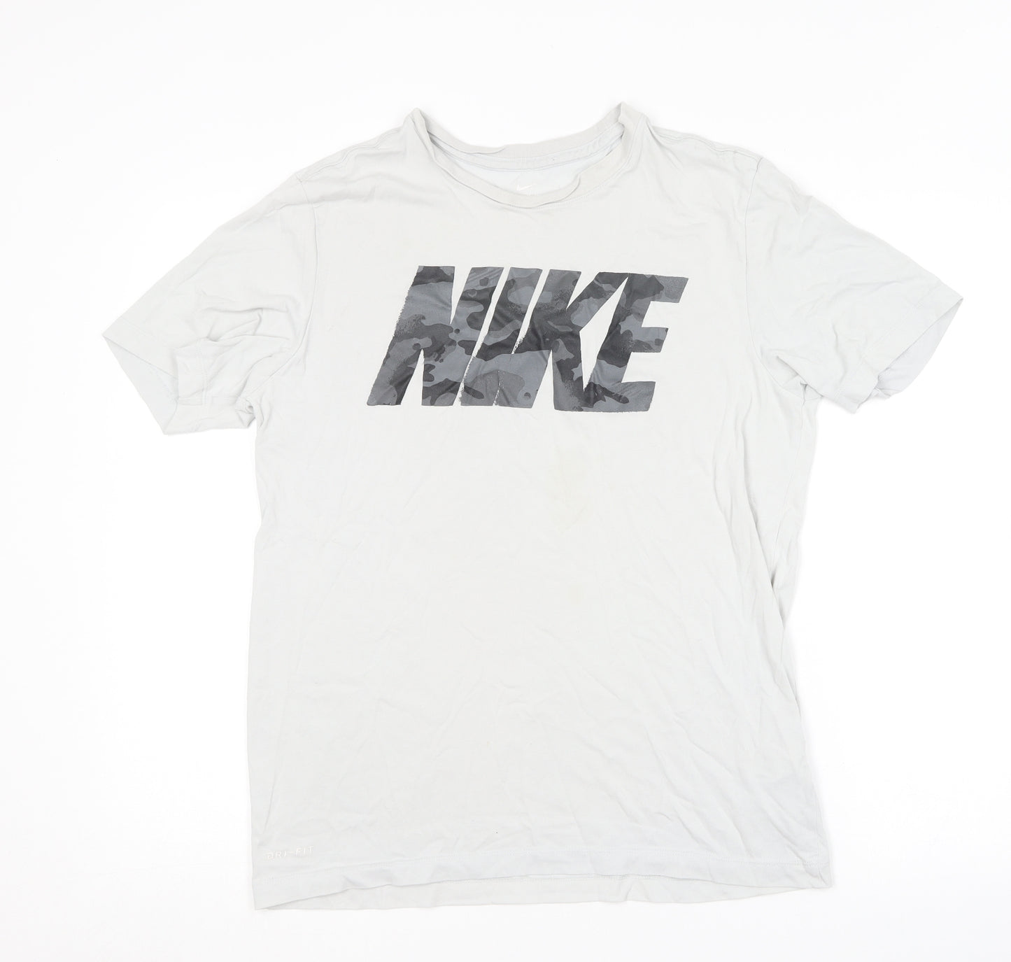 Nike Mens White  Cotton  T-Shirt Size M Roll Neck